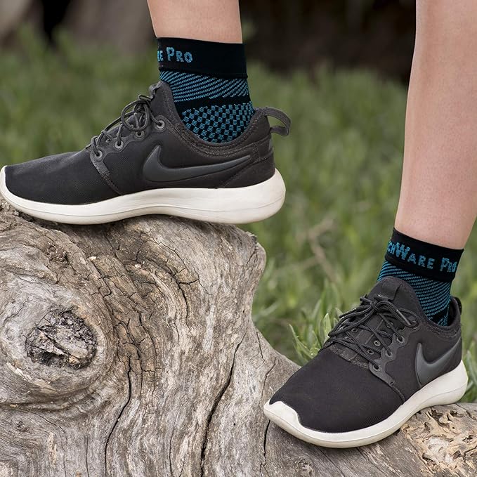 TechWare Pro Ankle Brace Compression Sleeve - Plantar Fasciitis Sock. Relieves Achilles Tendonitis. Foot Arch Support Reduces Joint Pain, Swelling & Heel Spur Pain. Injury Recovery Braces for Sports