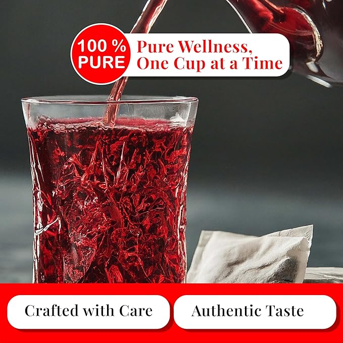 Akshit Hibiscus Ginger Tea, 75Tea Bags, Te De Hibisco, Hibiscus Tea Blend, Non-GMO, No Sugar, Caffeine free. Perfect for Hot or Iced Tea.