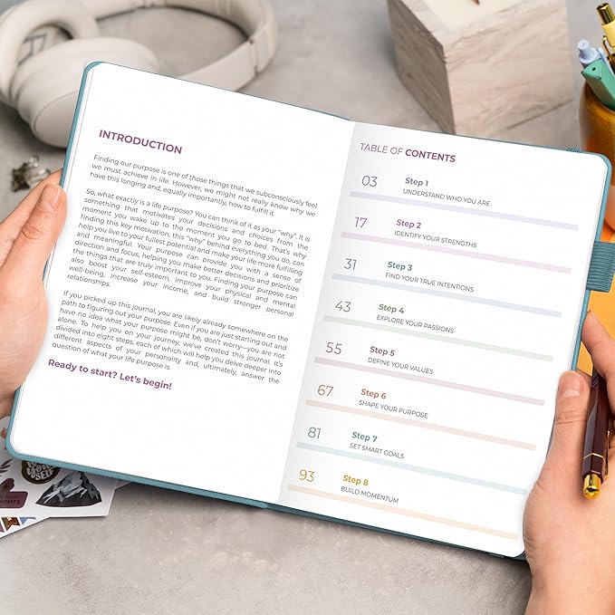 Clever Fox Purpose Seeker Journal – Guided Manifestation & Life Reflection Planner for Daily Self-Exploration, Goal-Setting & Gratitude (Aquamarine)