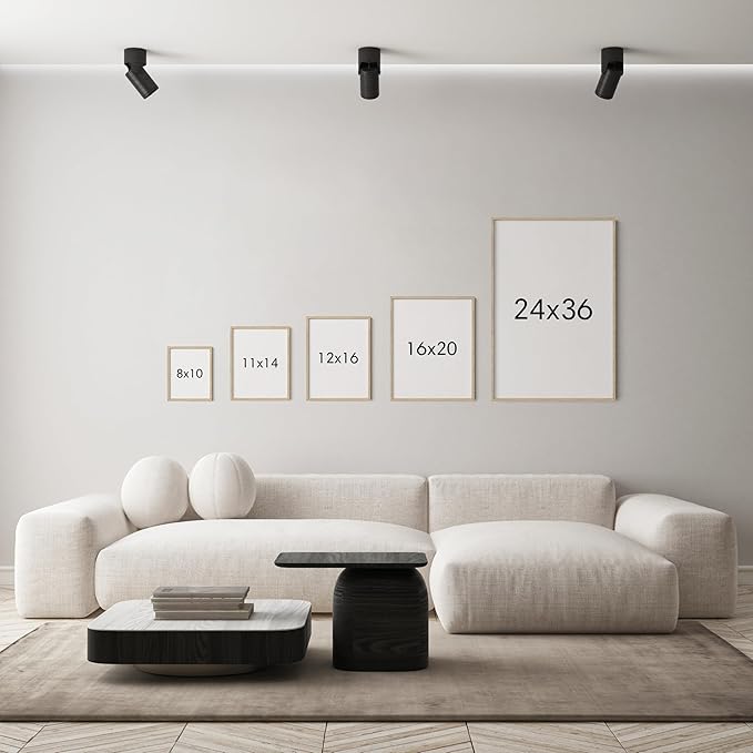 HAUS AND HUES Modern Abstract Wall Art - Blue and Green Living Room Art, Modern Artwork for Walls, Minimalist Picture for Living Room(Blue Tribal Shapes, Beige Frame, 11x14)