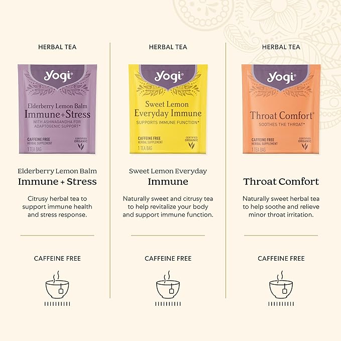 Organic Sampler Gift Box-5 Tea Bags per Flavor (45 Tea Bags)-Delicious Wellness Immunity Teas-9 Herbal Teas-Caffeine-Free Tea Variety Pack-Tea Gift Set