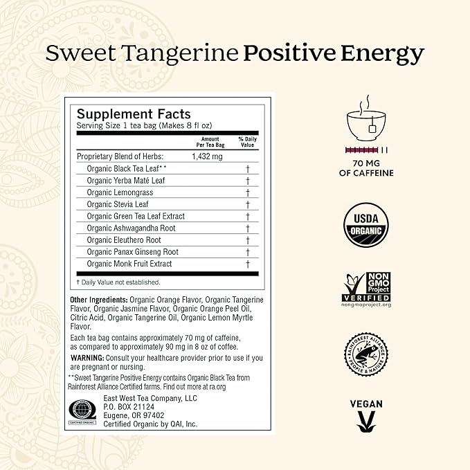 Yogi Tea - Morning Energy Variety Pack (3 Pack) Includes Peach Bergamot Bright Day, Sweet Tangerine Positive Energy, Spiced Blackberry Focus - 48 Organic Tea Bags