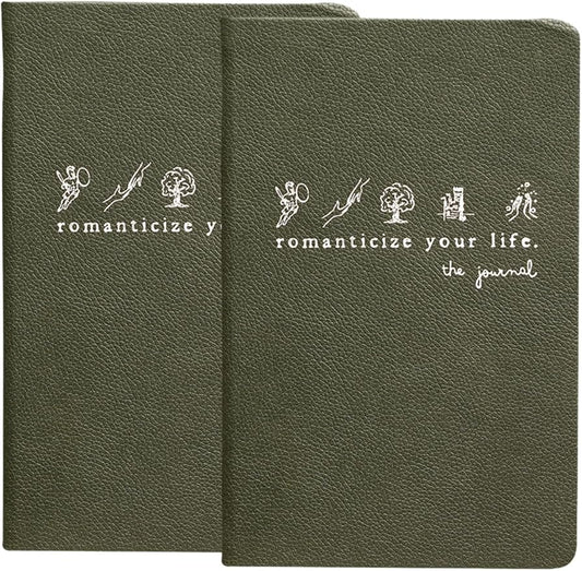 Journal To Romanticize Your Life: Original Daily Gratitude Journal, Reflection Manifestation Journal for Mindfulness, Guided Mindfullness Green (2) (+200 Tips, Authenticity, Minimalism, Men&Women)