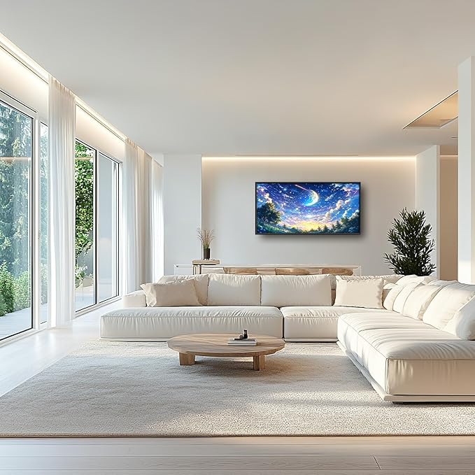 Framed Large Starry Night Wall Art for Living Room, Oversized Night Anime Forest Wall Decor Nature Canvas Painting Modern Artwork Home Decoration for Living Room Bedroom Office 60"x30"