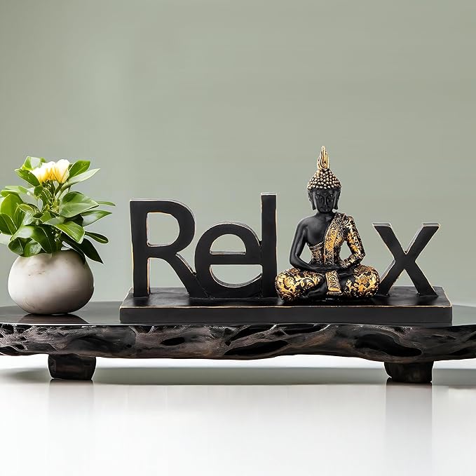 Buddha Statue Buddah Buda - Buddah Statues for Home Decoration,Laughing Buddha Statue for Yoga feng Shui Meditation Spiritual Room Decor,Buddha Decor Indoor, Relax Budha Zen Decor