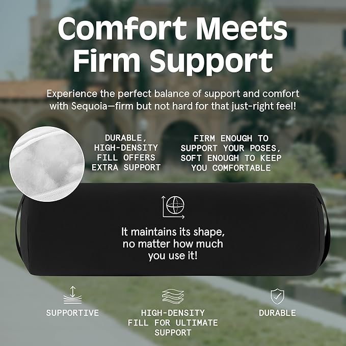 Retrospec Retrospec Sequoia Yoga Bolster Pillow - Meditation Cushion for Yoga Practices - Includes Machine Washable 100% Cotton Cover & Durable Carry Handle