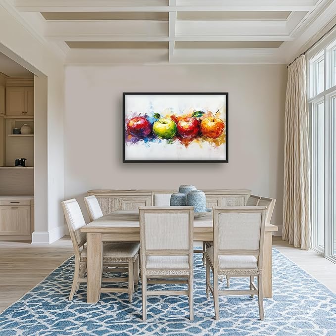 Kylora Apples Canvas Wall Art Abstract Apple Pictures Wall Decor Fruit Prints Modern Artwork Painting Home Office Decorations For Bathroom Bedroom Dining Living Room 36"x24"