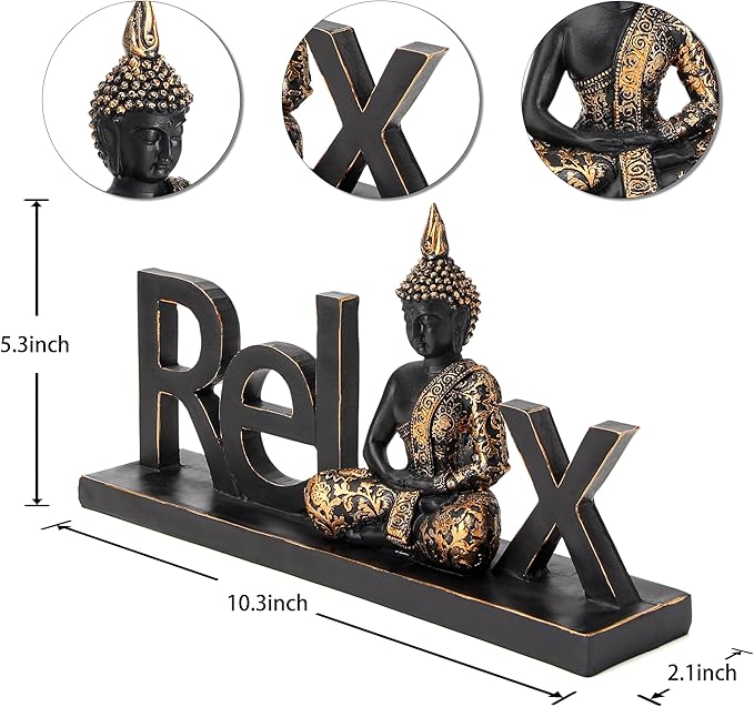 Buddha Statue Buddah Buda - Buddah Statues for Home Decoration,Laughing Buddha Statue for Yoga feng Shui Meditation Spiritual Room Decor,Buddha Decor Indoor, Relax Budha Zen Decor