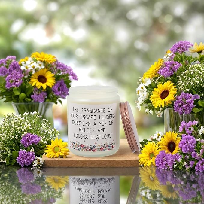 Lavender Escape Scented Candle, 8oz Jar, 50 Hour Burn time, Cotton Wick Relaxing Aromatherapy Gift for Women, Men, Graduates, New Moms & Stress Relief