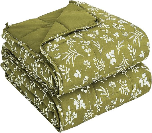 yescool Weighted Blanket for Adults (20 lbs, 48" x 72", Sage) Cooling Heavy Blanket for Sleeping Perfect for 140-160 lbs, Twin Size Breathable Blanket with Premium Glass Bead, Machine Washable