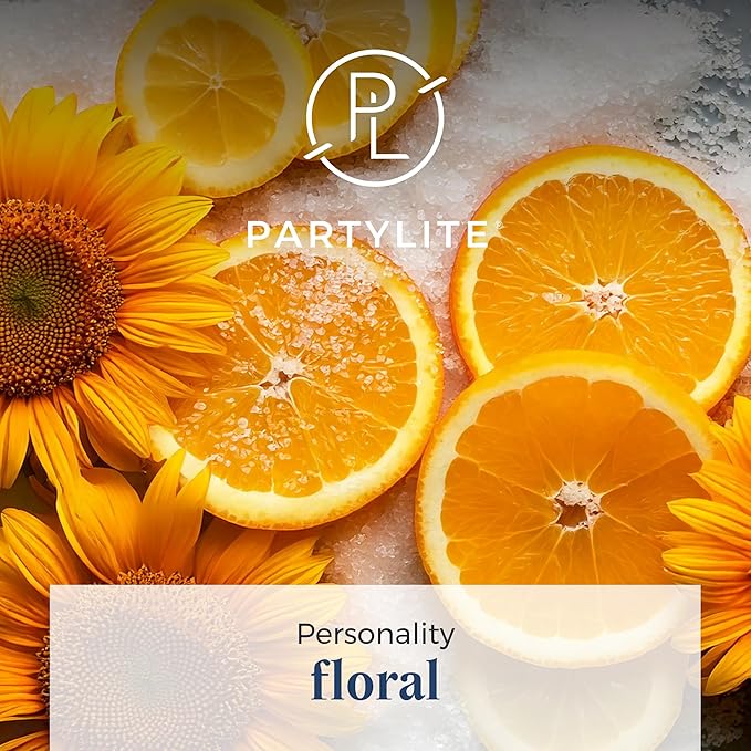 PartyLite 3-Wick Jar Candle, Highly Fragranced Clean Burning Glass Candle, 25-45 Hours Burn Time (Sunflower Kisses)