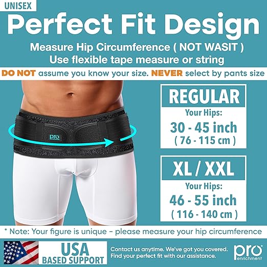Sacroiliac Patented SI Belt – Sciatica Nerve Pain Relief, Gold Standard for Supporting Pelvis, Back, and Lower Back Pain (XL-XXL)
