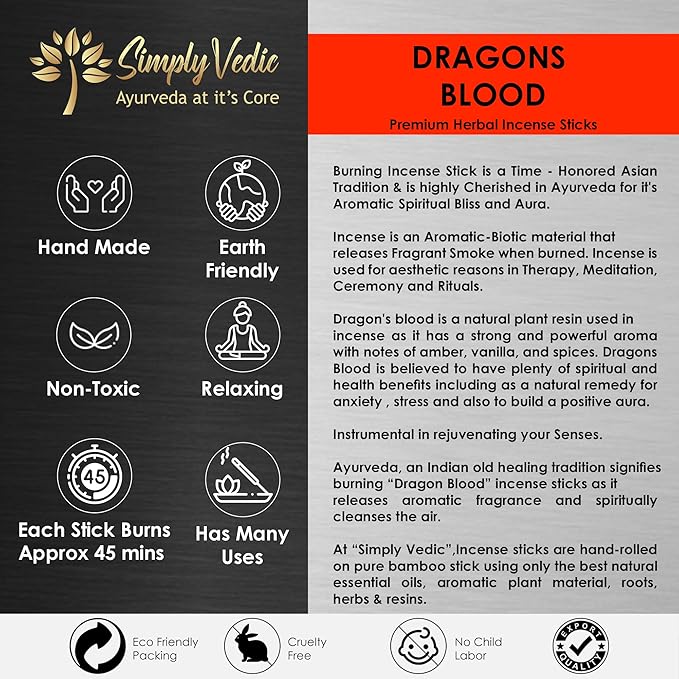 Dragons Blood Incense Sticks – 250g Pack (Approx. 135 Handmade Sticks + Free Holder) | Charcoal-Free | Natural Essential Oils for Meditation, Yoga, Aromatherapy, Prayers & Spiritual Use
