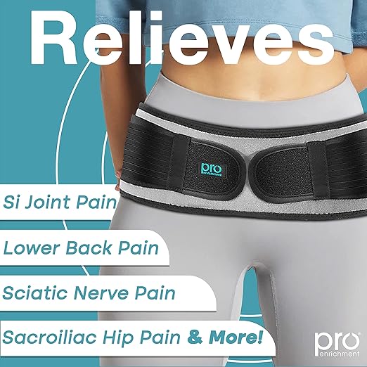 Sacroiliac SI Joint Hip Belt - Lower Back Support Brace for Men and Women - Pelvic Support Belt - Trochanter Belt - Sciatica Pelvis Lumbar Hip Pain Relief - FSA HSA Eligible (Regular)