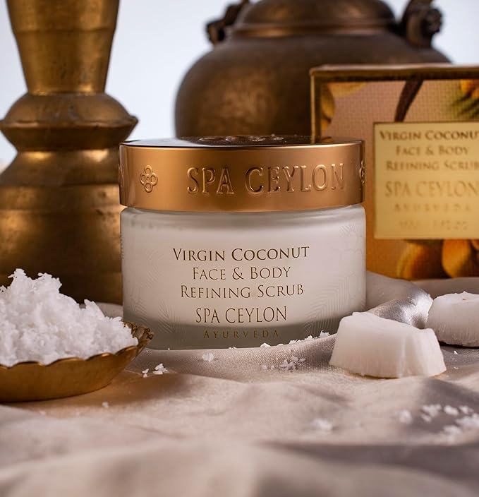 SPA CEYLON Virgin Coconut Face and Body Refining Scrub | Natural Exfoliating Body Scrub | Organic | Face and Body Hydration