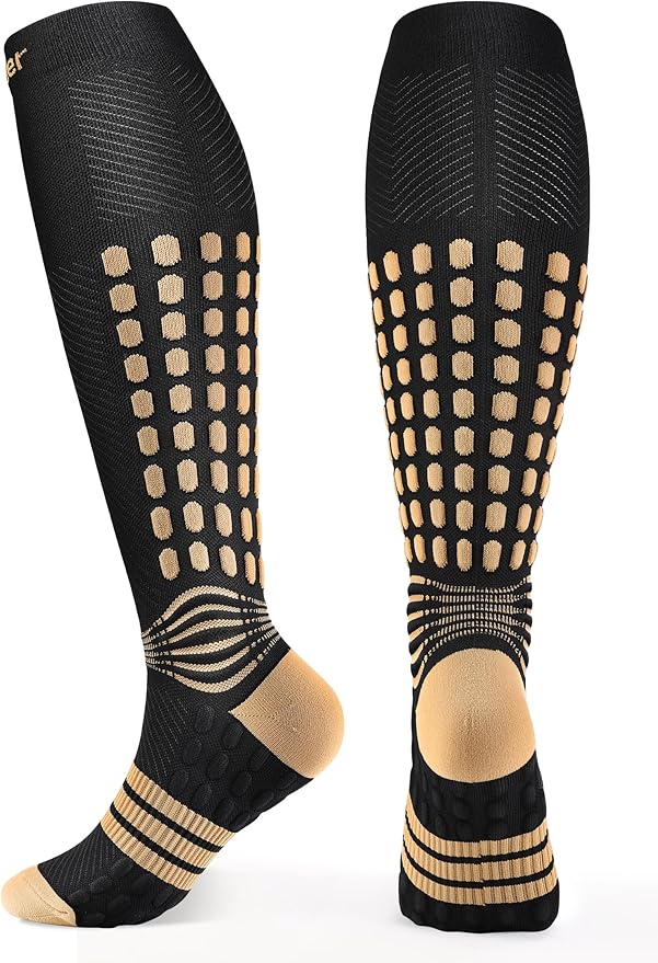 NEENCA Copper Compression Socks, Medical Knee-High Graduated Stockings, Ankle Support for Injury Recovery & Pain Relief, Women & Men Circulation, Swelling, Travel, Pregnancy, Flying—1 Pair, 20-30 mmHg