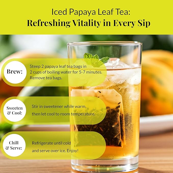 Premium Papaya Leaf Tea, 75Tea bags, 100% Natural Papaya Leaves, HerbalTea, No Additives, Caffeine Free, Non GMO, Gluten-Free, Vegan-Friendly. by Akshit