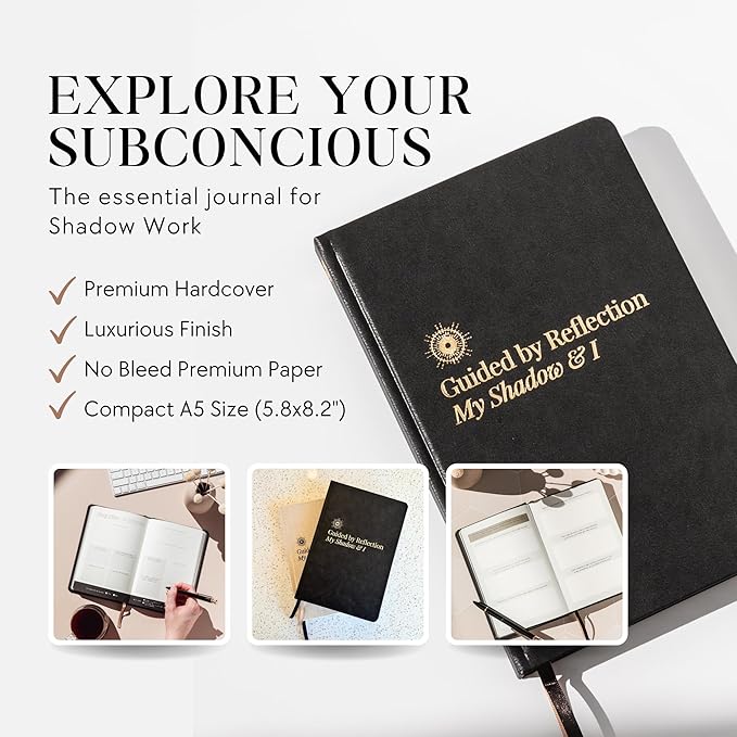 Shadow Work Journal & Workbook (Premium) for Personal Growth, Healing - Guided Audio, Exercises for Self-Reflection, Inspired by Carl Jung, Mindfulness & Mental Health