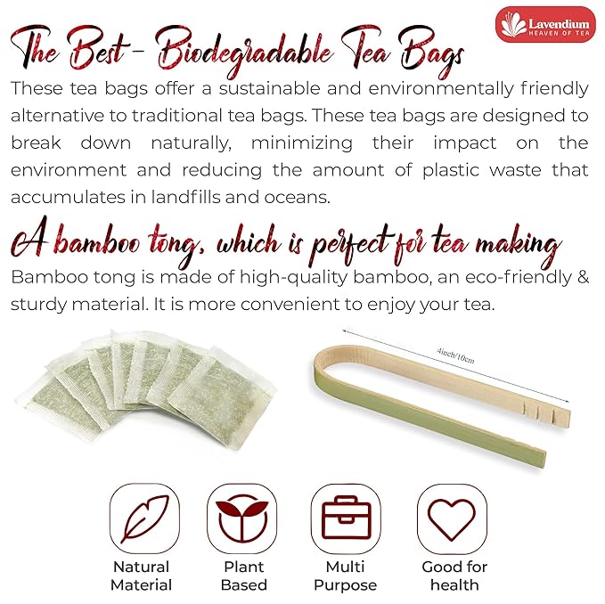 Lavendium Premium Raspberry Leaf Tea - 120 Tea Bags, 100% Natural & Pure Raspberry Leaves. Loose Leaf Herbal Tea. No Sugar, No Caffeine, No Gluten, Vegan