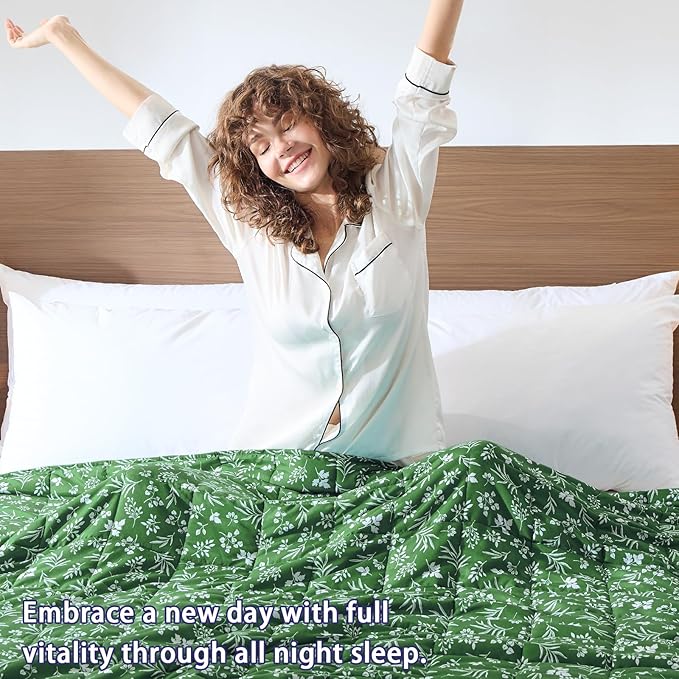 yescool King Size Weighted Blanket for Adults (20 lbs, 80” x 87”, Forest) Cooling Heavy Blanket for Sleeping Perfect for 190-210 lbs, Breathable Blanket for Adults & Couple All Season