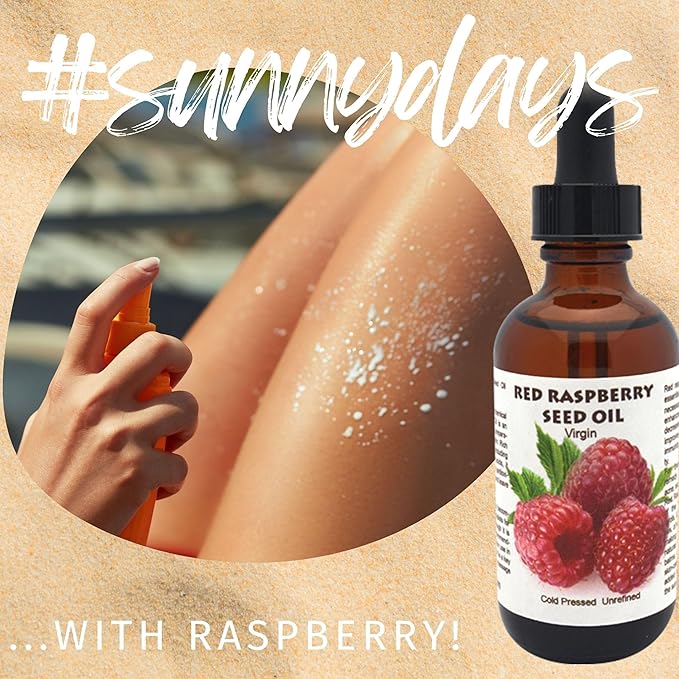 Best Nature's Cosmetics Red Raspberry Seed Oil – 100% Pure, Organic, Cold-Pressed – Natural Face & Hair Moisturizer – Rich in Vitamin E, Omega 3 – Anti-Aging Skincare – 1 fl oz / 30 ml
