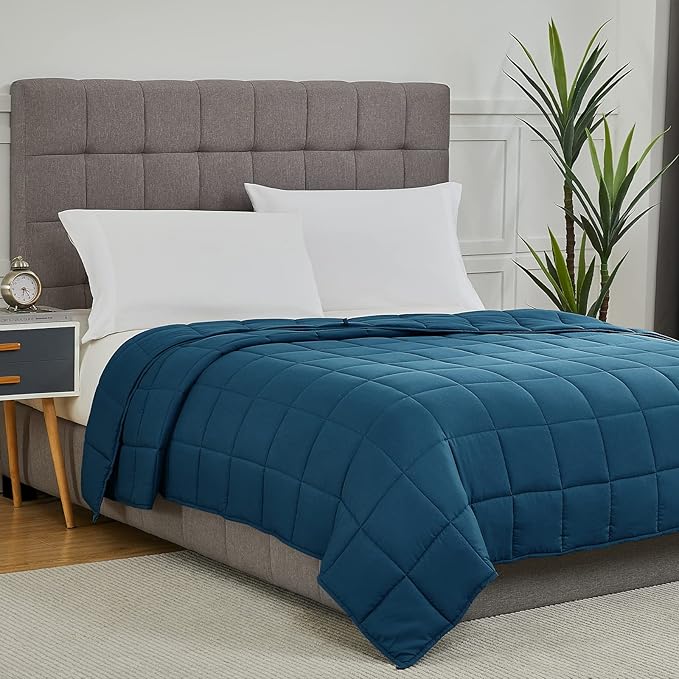 CYMULA Weighted Blanket for Adults (20lbs 60"x80" Queen Size) - Cooling Breathable Heavy Blankets for Summer Winter - Ultra Microfiber Soft Comfort Throw with Glass Beads - Gifts for Men/Women