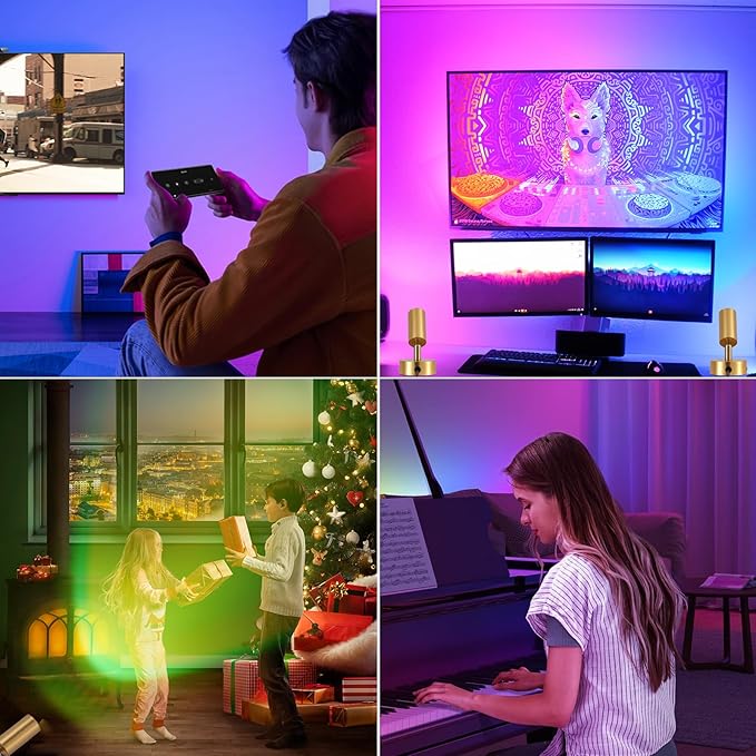 2 Pack LED Spot Lights, 5W RGBW 16 Color Changing Up Lights, Indoor Accent Lighting, Remote Control Plant Spotlight Decorative Lights