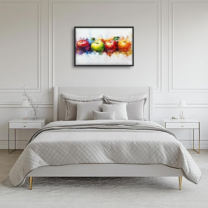 Kylora Apples Canvas Wall Art Abstract Apple Pictures Wall Decor Fruit Prints Modern Artwork Painting Home Office Decorations For Bathroom Bedroom Dining Living Room 36"x24"