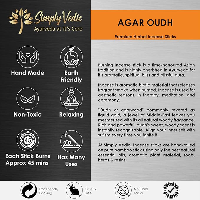 Agar Oudh Incense Stick (Approx 135 Sticks, 250 Grams) Premium Handmade Agarbatti with Insense Holder| Lasts 45 Minutes| for Aromatherapy, Meditation, Yoga, Home & House Decor- Gift Set