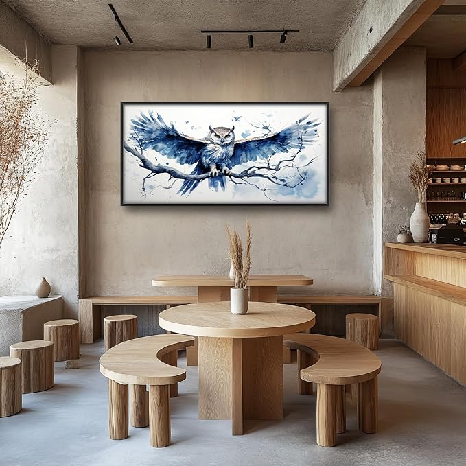 Owl Large Framed Wall Art for Living Room Owl Pictures Wall Decor Canvas Print Big Painting Home Decorations Artwork for Office Bedroom 60x30 inch