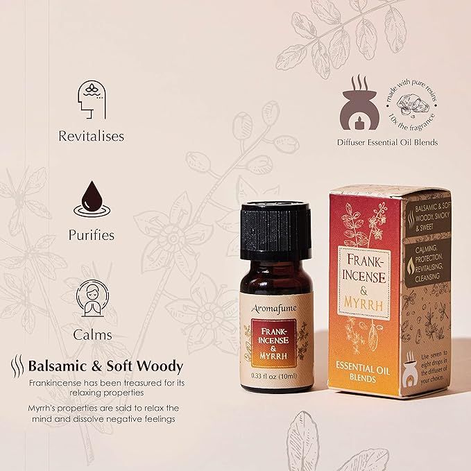 Spiritual Awareness Resin Essential Oil Diffuser Blend Gift Set by Aromafume | Frankincense, Myrrh, Benzoin, Copal, Frankincense & Myrrh | 5 x 10ml | Stimulate a Connection | Charged with Pure Resins