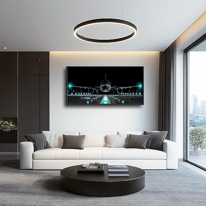 Aviation Decor Airplane Wall Art Plane Posters Wall Decor Plane Pictures Canvas Prints Framed Artwork Paintings Home Office Decorations for Living Room Bedroom Dinning Room Corridor 60"x30"