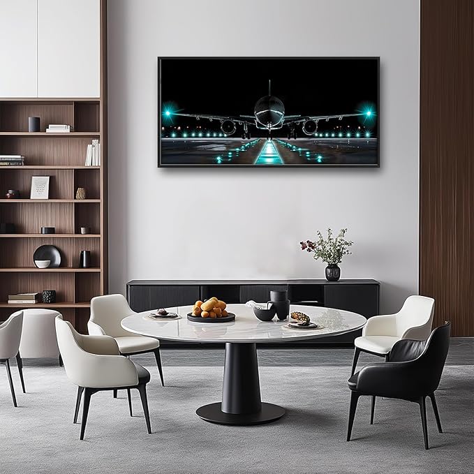 Aviation Decor Airplane Wall Art Plane Posters Wall Decor Plane Pictures Canvas Prints Framed Artwork Paintings Home Office Decorations for Living Room Bedroom Dinning Room Corridor 60"x30"