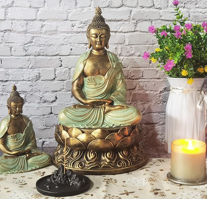Buddha Statue Buda Gold 15" Buddha Statues for Home Decor,Meditation Buddha Decor ,Buddah Statute Zen Decoration