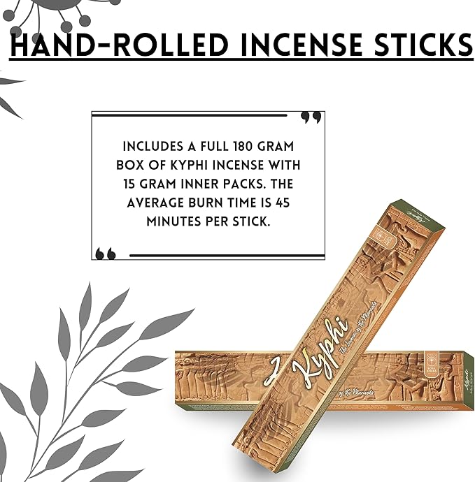 SOUL STICKS Handmade Incense Sticks Mystic Spirit Blends 180 Gram 12 Pack Box | 100% Natural Masala Incense Organic Home Fragrance Agarbatti (Kyphi)