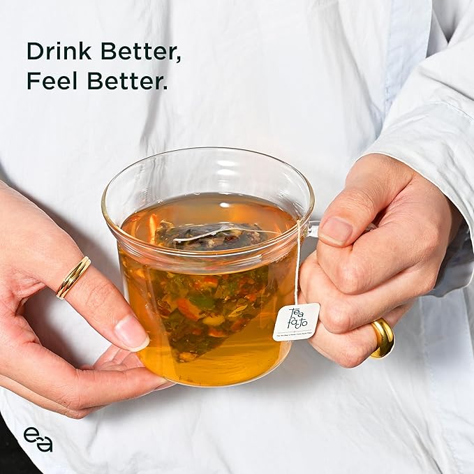 Tea Facto Inner Glow* Jujube Ginger Tea Bags with Dried Ginger Roots and Red Dates - Natural Fiber, Zero Added Sugar, Zero Caffeine - 10 Count