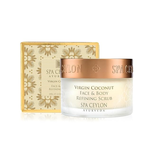SPA CEYLON Virgin Coconut Face and Body Refining Scrub | Natural Exfoliating Body Scrub | Organic | Face and Body Hydration
