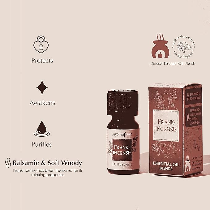 Spiritual Awareness Resin Essential Oil Diffuser Blend Gift Set by Aromafume | Frankincense, Myrrh, Benzoin, Copal, Frankincense & Myrrh | 5 x 10ml | Stimulate a Connection | Charged with Pure Resins
