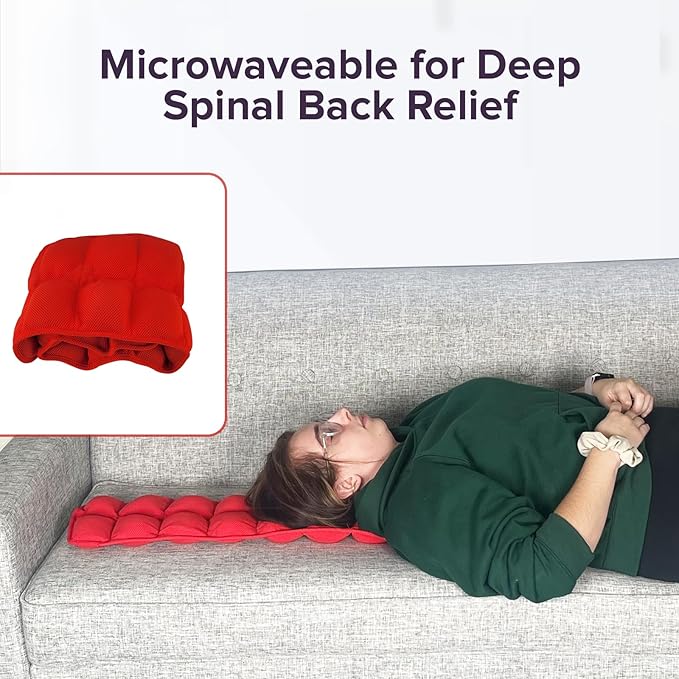 Microwavable Heated Acupressure Back Stretcher by Hot Spine - Full Back and Neck Decompression, Spine Alignment, and Deep Tissue Therapy with 24 Heated Massage Balls for Ultimate Back Pain Relief