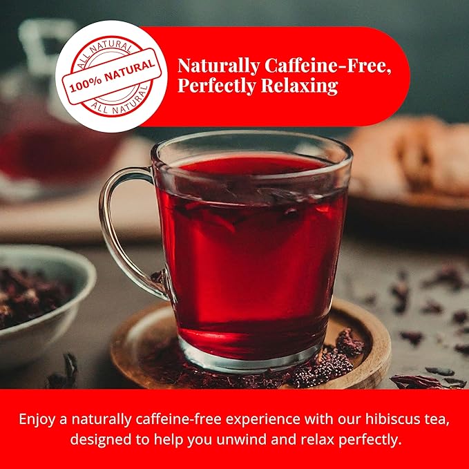 Akshit Hibiscus Tea With Moringa, Hibiscus Tea Blend, 75Tea Bags, Te De Hibisco, Caffeine Free, Sugar Free, Non GMO, No Additives.