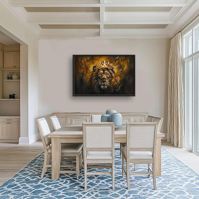 Lion Wall Art Lion Pictures Wall Decor Animal Canvas Prints Framed Artwork Paintings Home Office Decorations for Living Room Bedroom Dinning Room Corridor 36"x24"