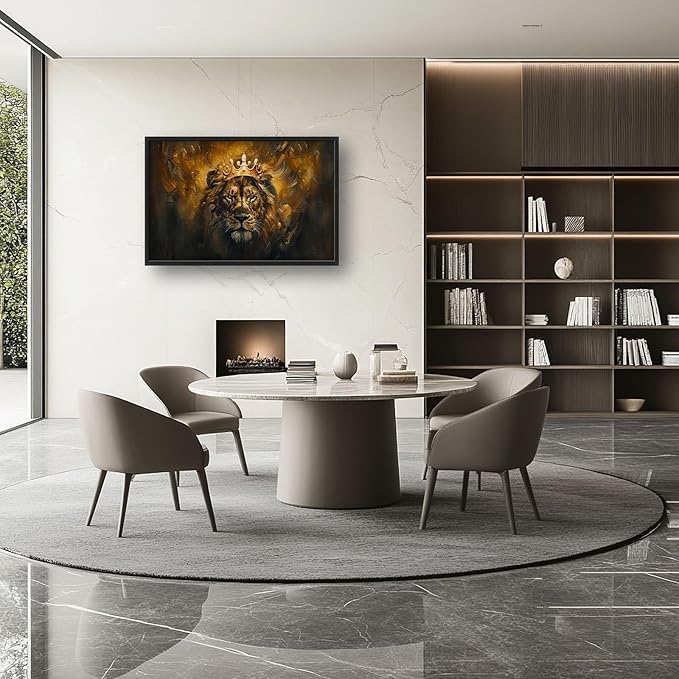 Lion Wall Art Lion Pictures Wall Decor Animal Canvas Prints Framed Artwork Paintings Home Office Decorations for Living Room Bedroom Dinning Room Corridor 36"x24"