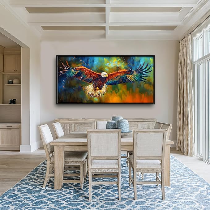 Bald Eagle Wall Art Eagle Pictures Wall Decor Framed Canvas Prints Artwork Paintings Home Office Decorations for Living Room Bedroom Dinning Room Corridor 60"x30"
