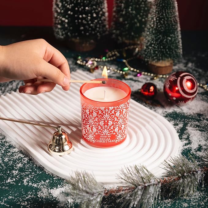 Christmas Scented Jar Candle - 6oz Soy Wax Candle - Infused with Floral Aroma - with Beautiful Keepsake Box Special for Holiday Gifts