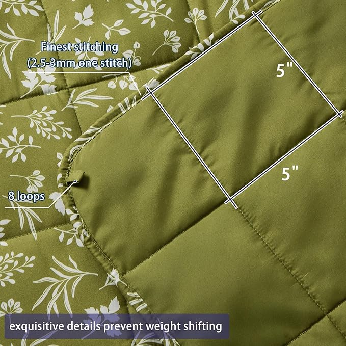 yescool Weighted Blanket for Adults (15 lbs, 60" x 80", Sage) Cooling Heavy Blanket for Sleeping Perfect for 140-160 lbs, Queen Size Breathable Blanket with Premium Glass Bead, Machine Washable