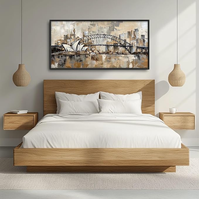 Sydney Large Canvas Wall Art Australia Decorations Pictures Wall Decor Framed Canvas Prints Artwork Paintings Home Office Decorations for Living Room Bedroom Dinning Room Corridor 60"x30"