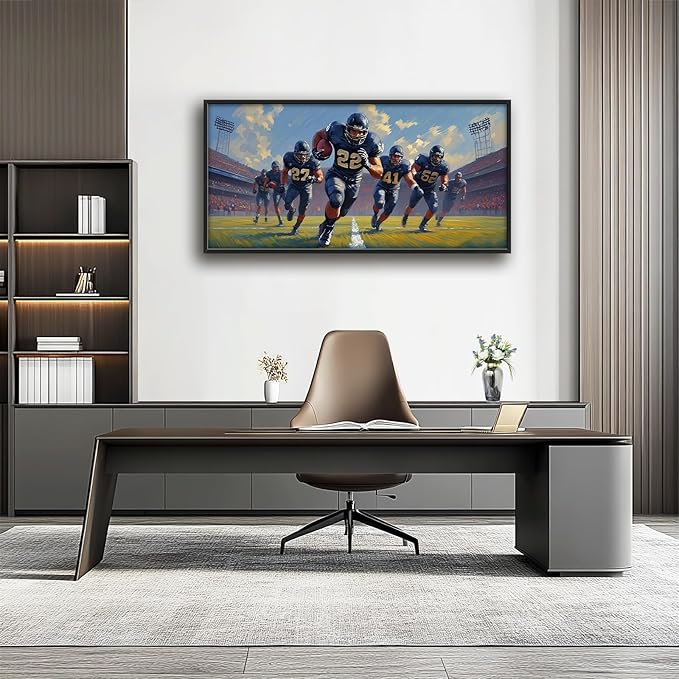 Glocmna Framed Large Wall Art for Living Room American Football Team Wall Decor Sport Theme Canvas Pictures Painting Print Gym Decor for Home Gym Artwork Decorations for Boys Bedroom Home Gifts 30"x60"