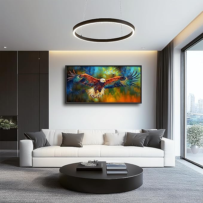 Bald Eagle Wall Art Eagle Pictures Wall Decor Framed Canvas Prints Artwork Paintings Home Office Decorations for Living Room Bedroom Dinning Room Corridor 60"x30"