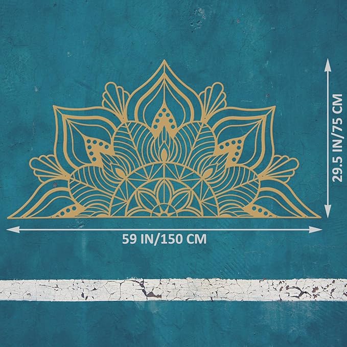 Resama Large Metal Mandala Wall Art, Unique Lotus Flower Wall Decor Artwork, Suitable for Office and Home Indoor and Outdoor Decoration (Gold)