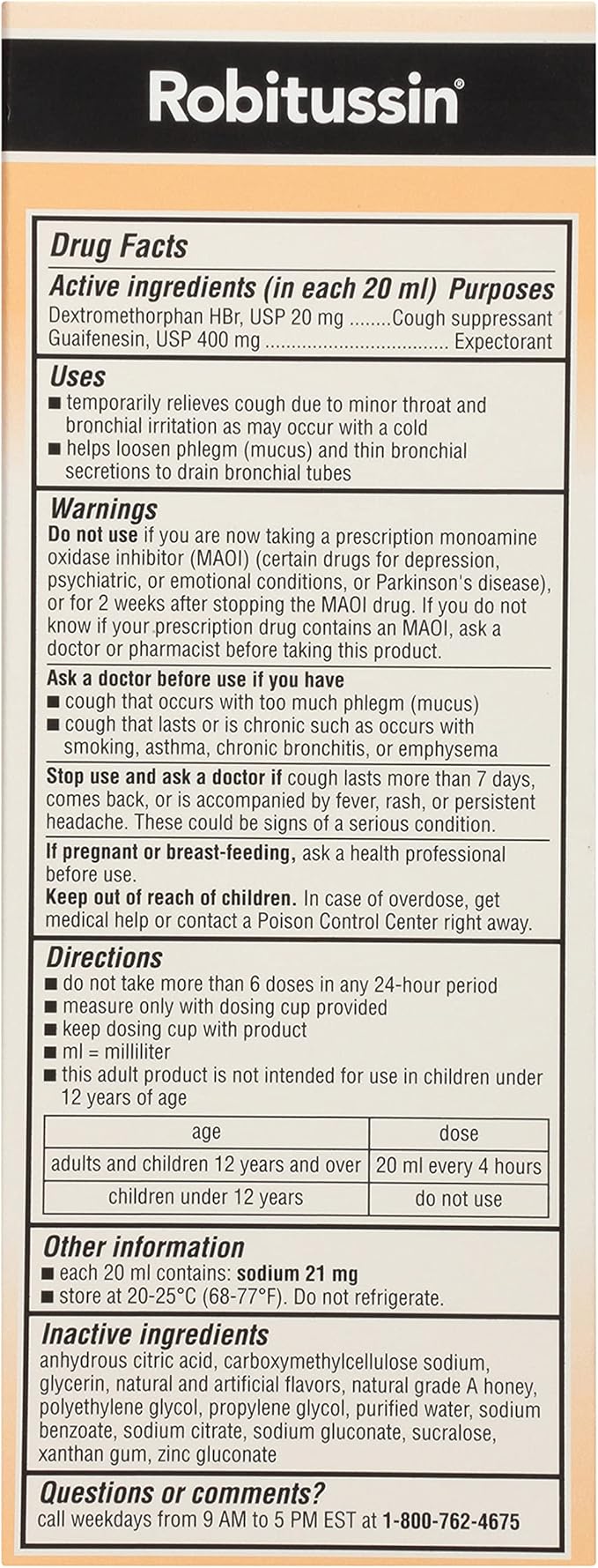 Robitussin Maximum Strength Honey Cough Plus Chest Congestion DM, Cough Medicine for Cough and Chest Congestion Relief Made with Real Honey for Flavor - 8 Fl Oz x 2